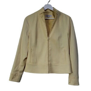 Emanuel Ungaro lemon yellow moto style jacket size 8